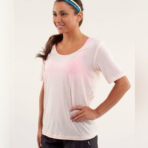 Lululemon Drish Tee Tshirt Mesh Burnout Parfait Pink Size 10